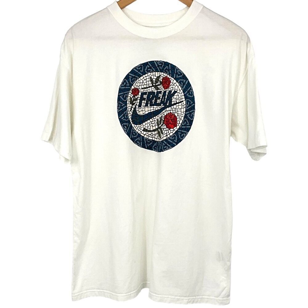 Nike Size M Giannis Antetokounmpo Freak Swoosh Basketball Tee Shirt White Mosaic